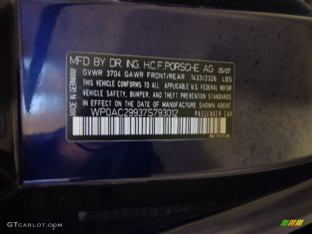 2007 911 GT3 - Lapis Blue Metallic / Black photo #27