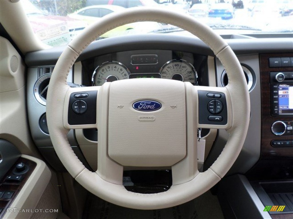 2014 Ford Expedition EL XLT Camel Steering Wheel Photo #86274419