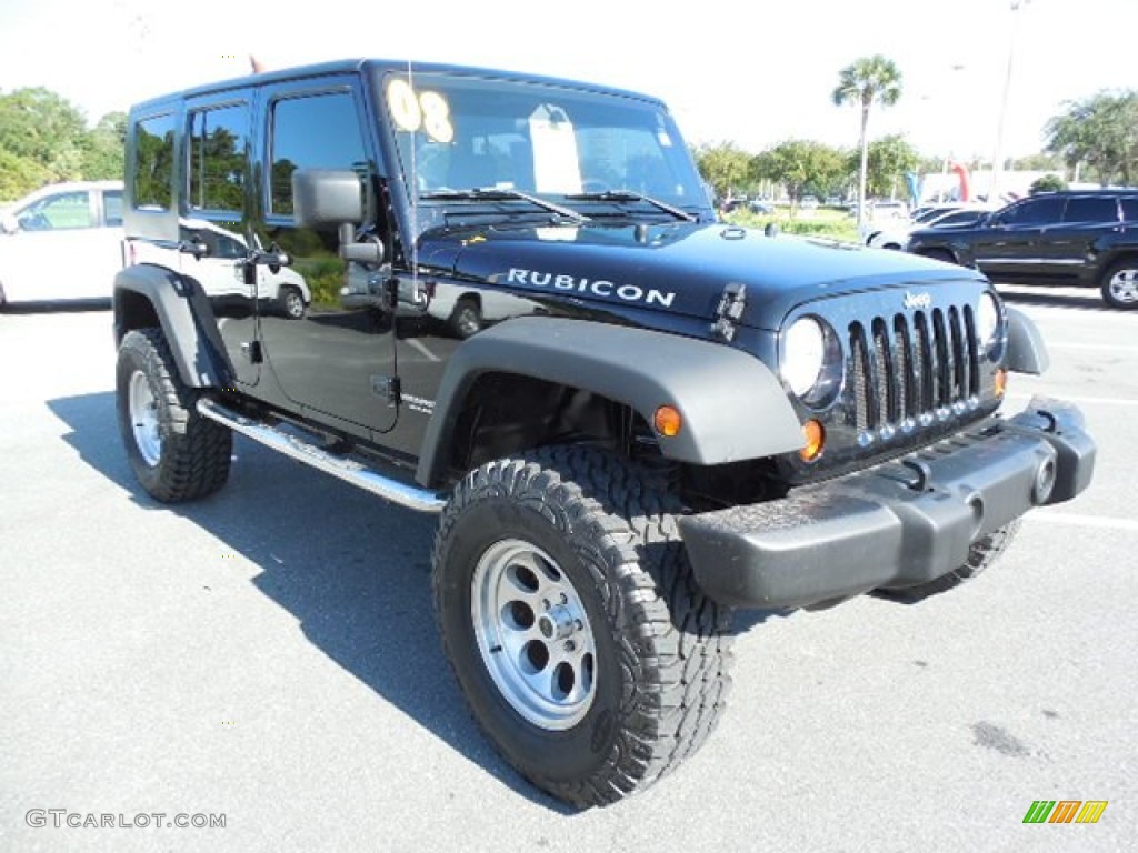 Black 2008 Jeep Wrangler Unlimited Rubicon 4x4 Exterior Photo #86275142
