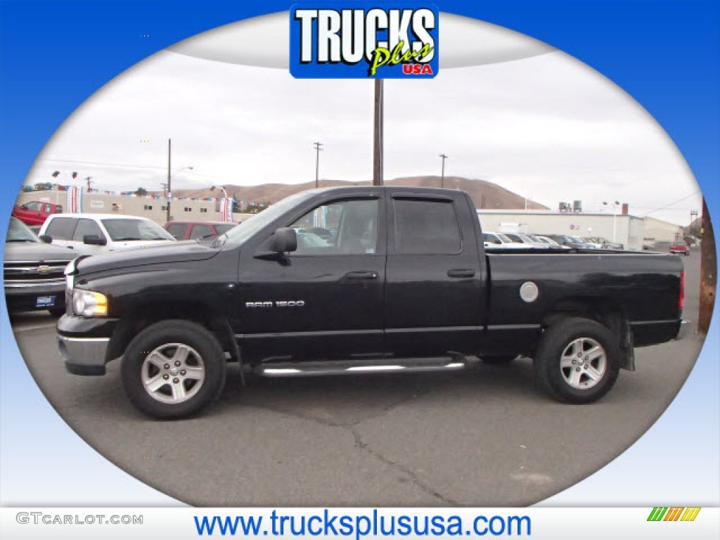 2003 Ram 1500 SLT Quad Cab 4x4 - Black / Dark Slate Gray photo #1