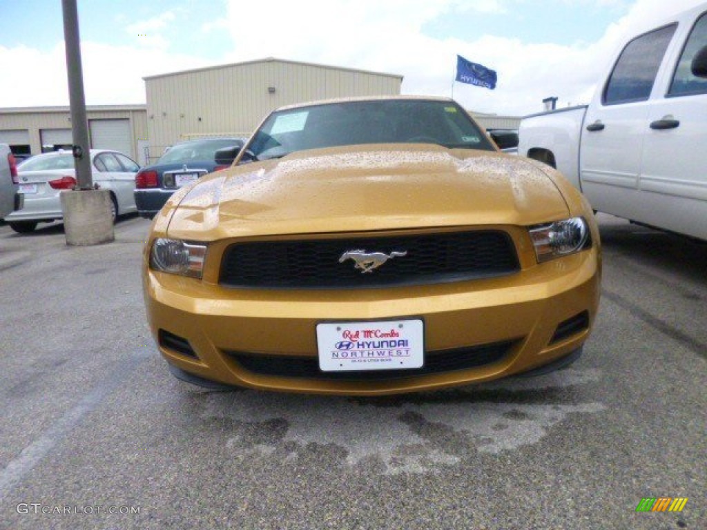 2010 Mustang V6 Premium Coupe - Sunset Gold Metallic / Charcoal Black photo #2