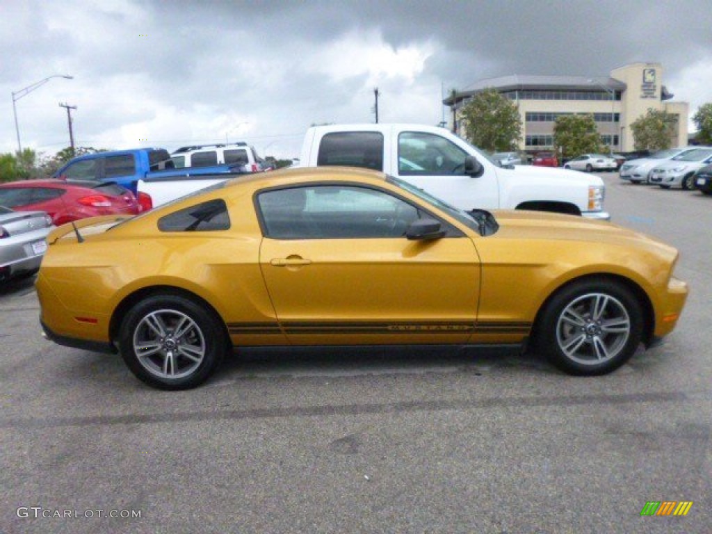 2010 Mustang V6 Premium Coupe - Sunset Gold Metallic / Charcoal Black photo #5