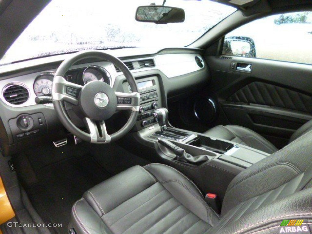 2010 Mustang V6 Premium Coupe - Sunset Gold Metallic / Charcoal Black photo #8