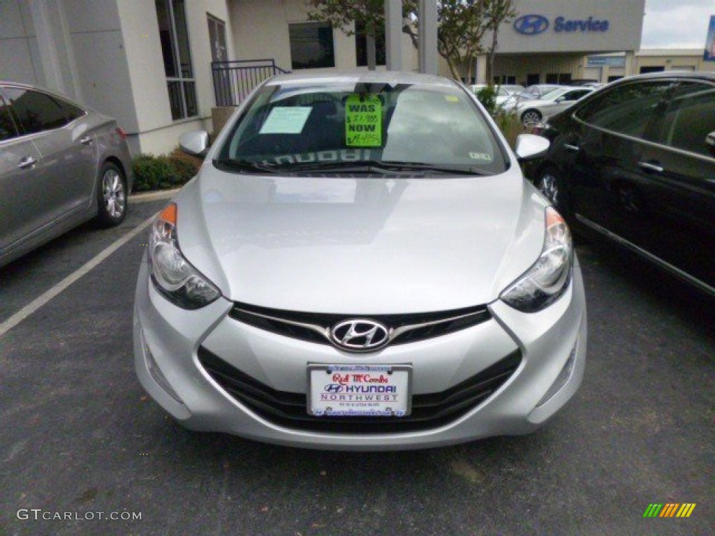 2013 Elantra Coupe GS - Shimmering Air Silver / Blue photo #2