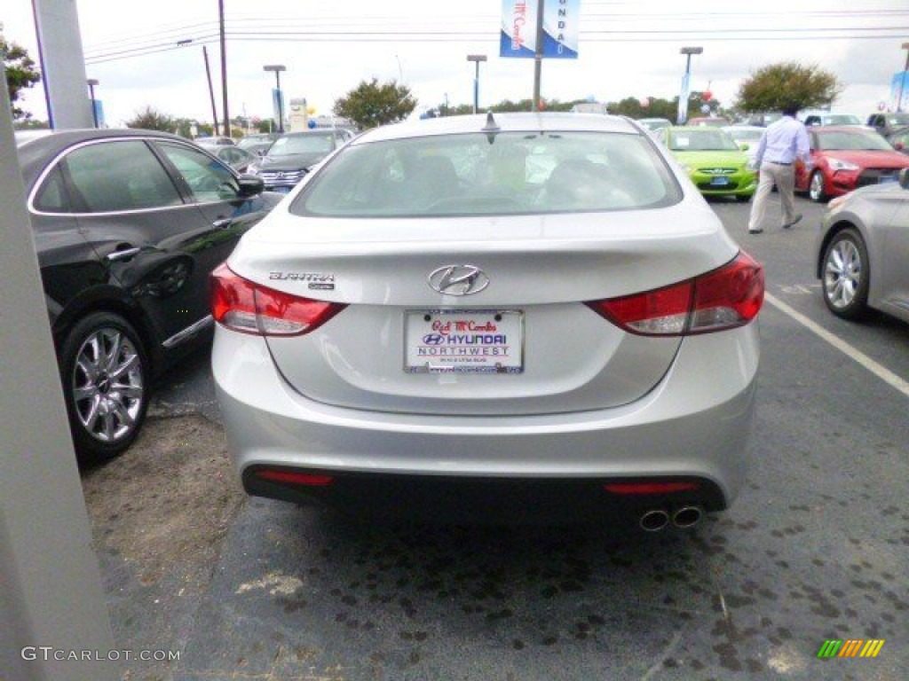 2013 Elantra Coupe GS - Shimmering Air Silver / Blue photo #5