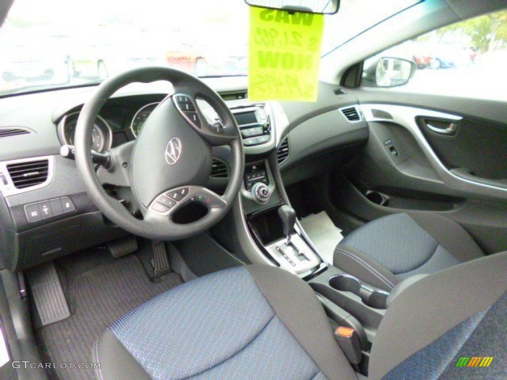 2013 Elantra Coupe GS - Shimmering Air Silver / Blue photo #7