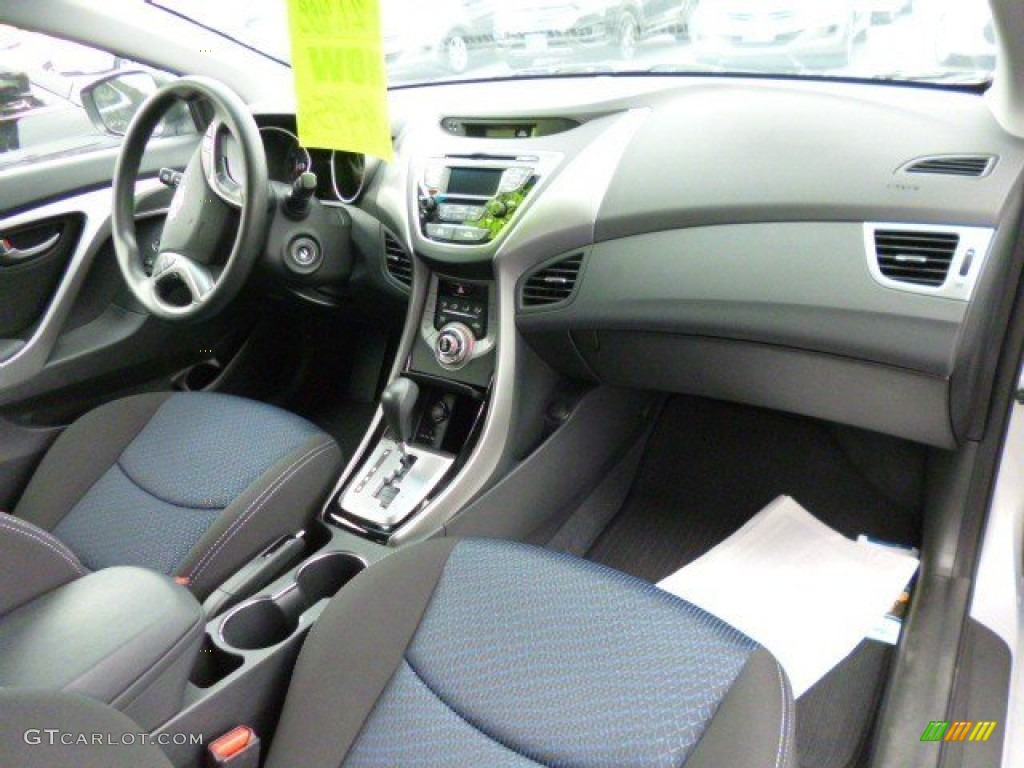 2013 Elantra Coupe GS - Shimmering Air Silver / Blue photo #12