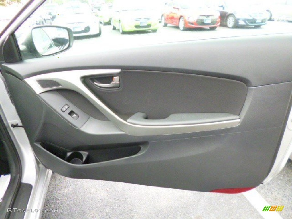 2013 Elantra Coupe GS - Shimmering Air Silver / Blue photo #14