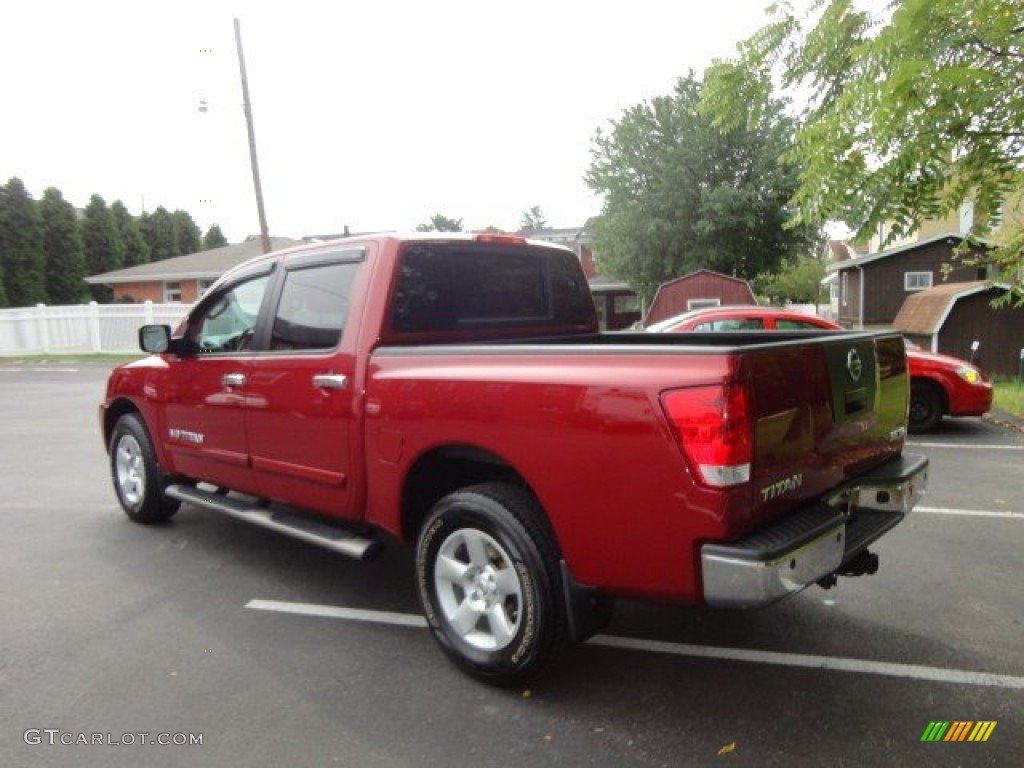 2007 Titan SE Crew Cab 4x4 - Red Brawn / Graphite Black/Titanium photo #4