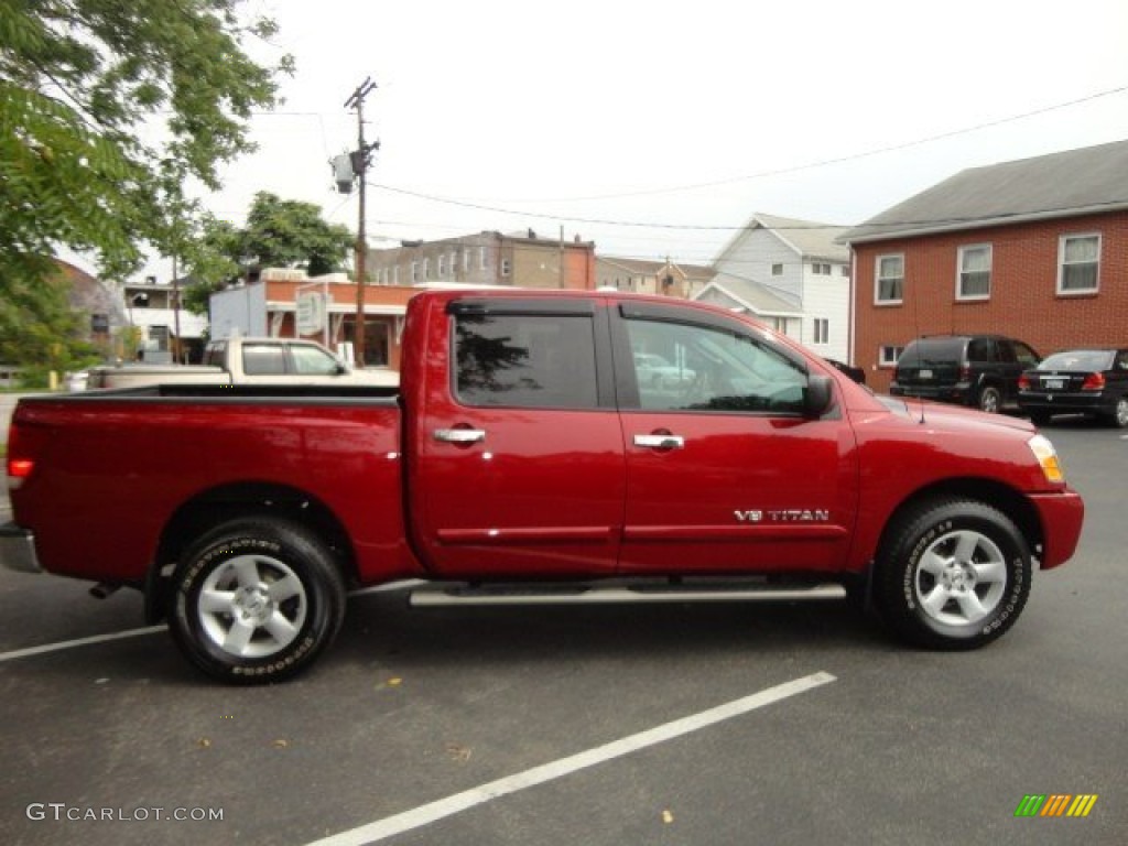 2007 Titan SE Crew Cab 4x4 - Red Brawn / Graphite Black/Titanium photo #6