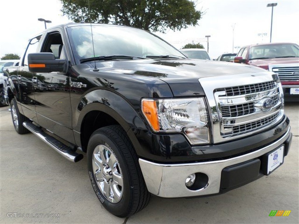 2013 F150 XLT SuperCrew - Tuxedo Black Metallic / Steel Gray photo #6