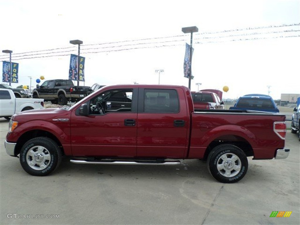 2013 F150 XLT SuperCrew - Ruby Red Metallic / Steel Gray photo #2