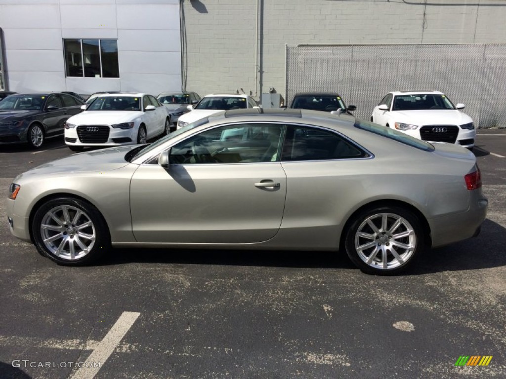 2011 A5 2.0T quattro Coupe - Sahara Silver Metallic / Linen Beige photo #4