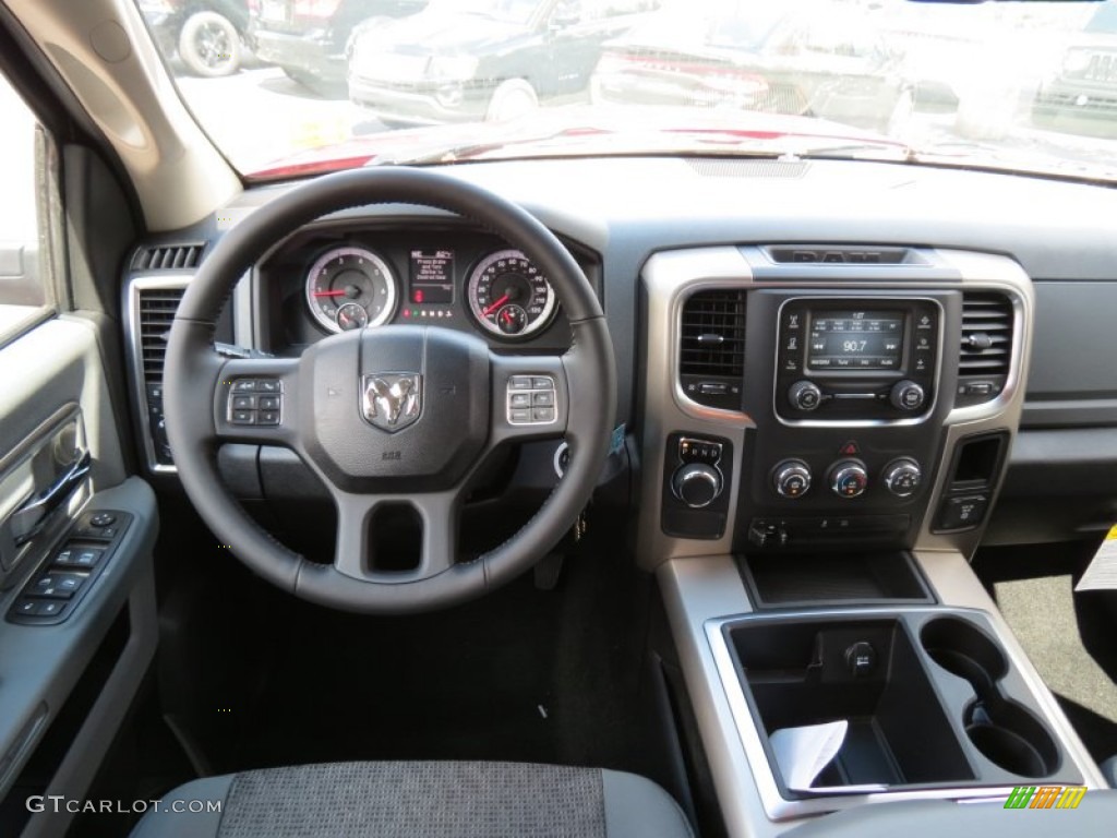 2014 Ram 1500 Big Horn Crew Cab Black/Diesel Gray Dashboard Photo #86287842