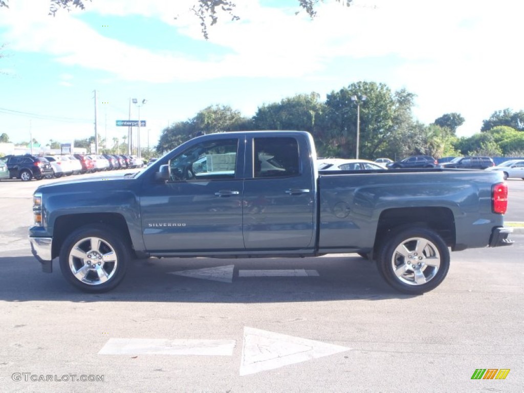 2014 Silverado 1500 LT Double Cab - Blue Granite Metallic / Jet Black photo #3