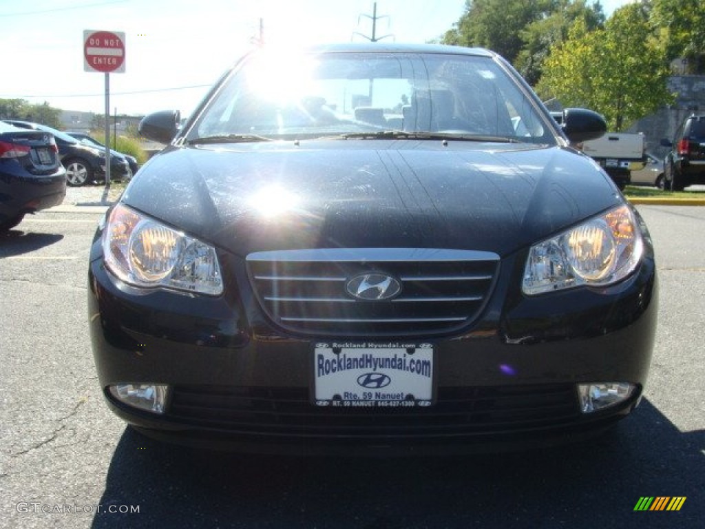 2009 Elantra SE Sedan - Black Pearl / Gray photo #2