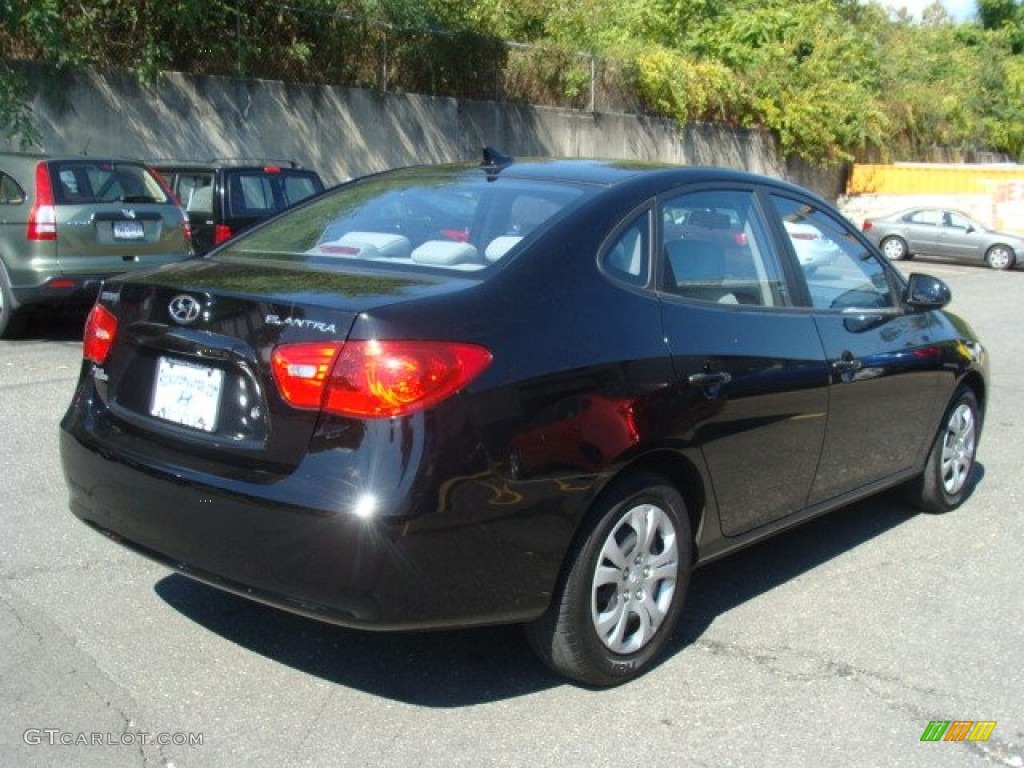 2009 Elantra SE Sedan - Black Pearl / Gray photo #4