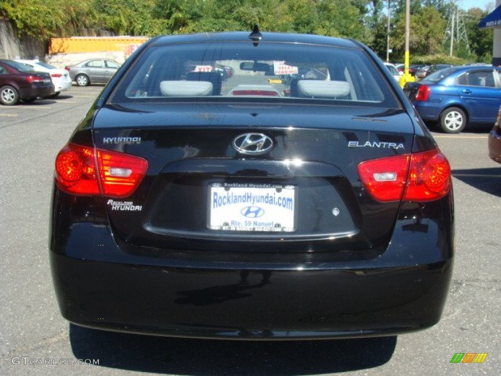 2009 Elantra SE Sedan - Black Pearl / Gray photo #5