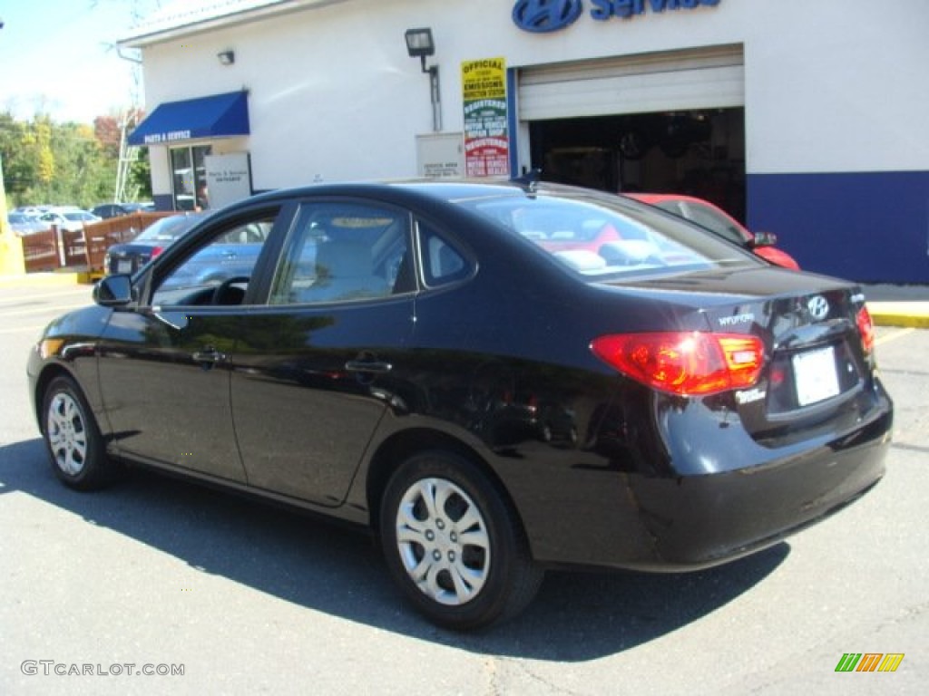 2009 Elantra SE Sedan - Black Pearl / Gray photo #6