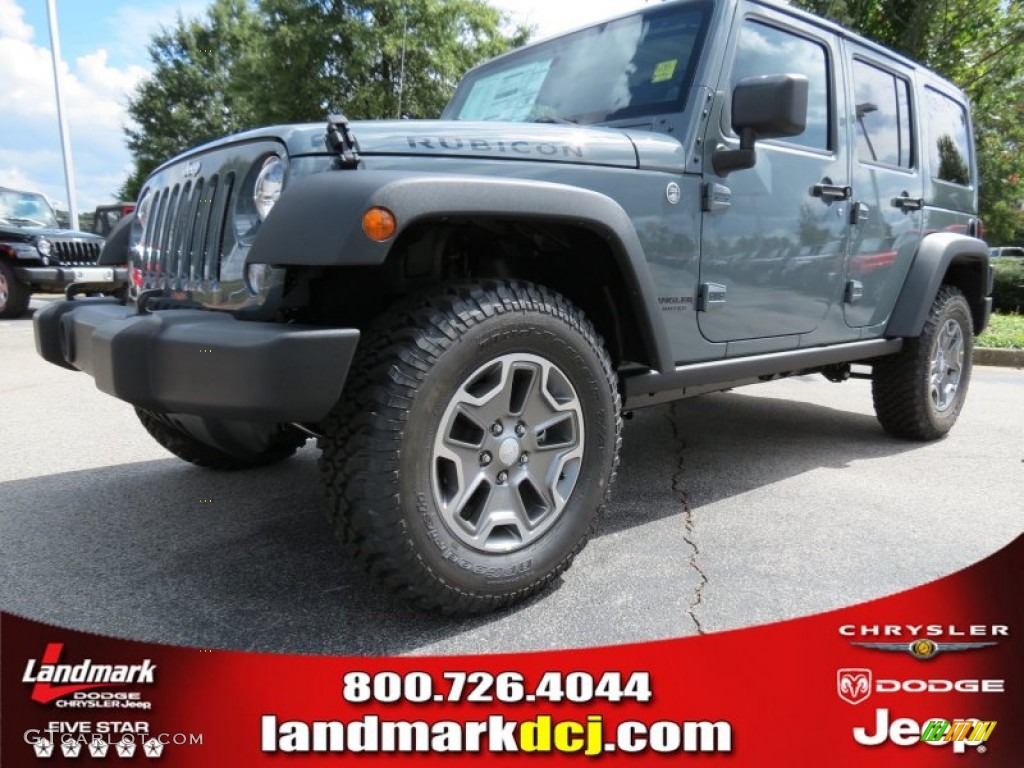 2014 Wrangler Unlimited Rubicon 4x4 - Anvil / Black photo #1