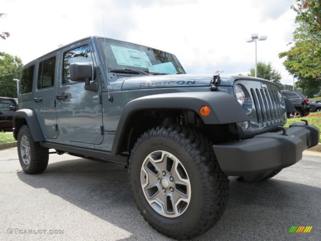 2014 Wrangler Unlimited Rubicon 4x4 - Anvil / Black photo #4