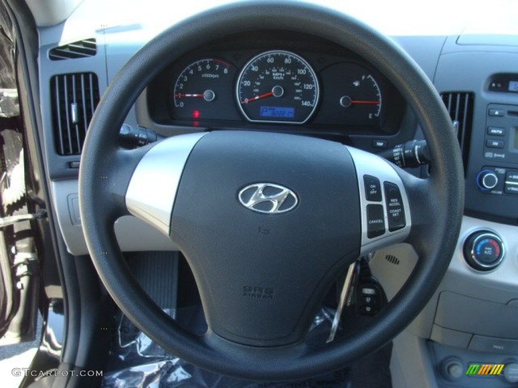 2009 Elantra SE Sedan - Black Pearl / Gray photo #13