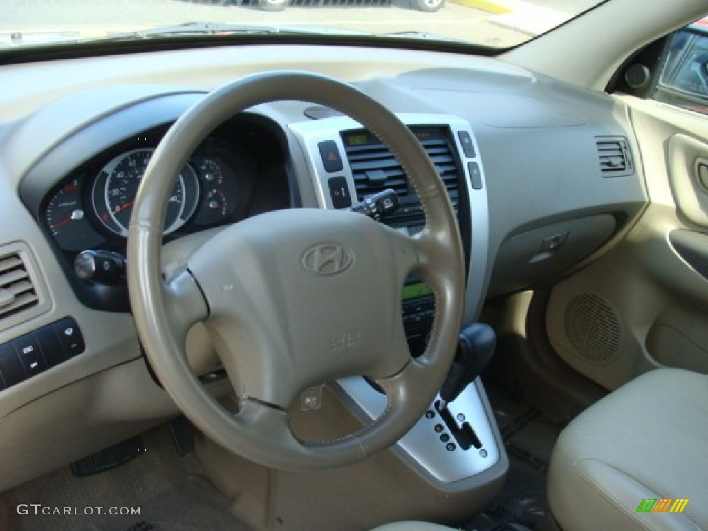 2008 Hyundai Tucson Limited Beige Steering Wheel Photo #86295219