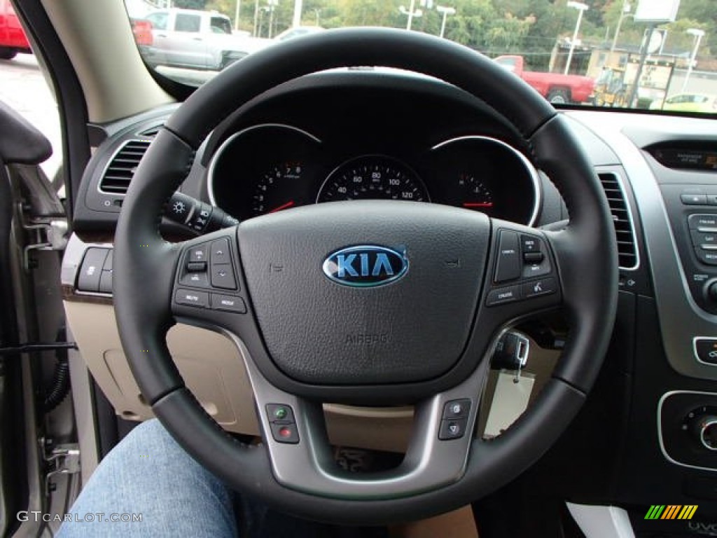 2014 Kia Sorento LX Beige Steering Wheel Photo #86295474