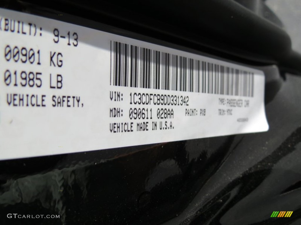 2013 Dodge Dart GT Color Code Photos