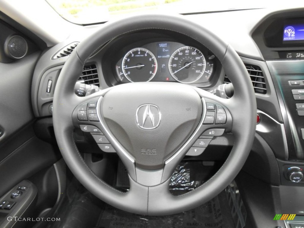 2013 Acura ILX 2.4L Ebony Steering Wheel Photo #86296284