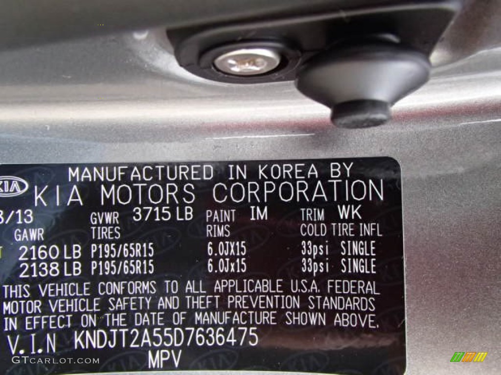 2013 Soul 1.6 - Titanium Gray / Black Cloth photo #20