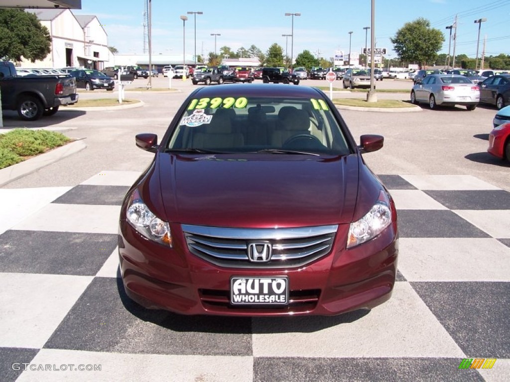 2011 Accord LX Sedan - Basque Red Pearl / Ivory photo #2