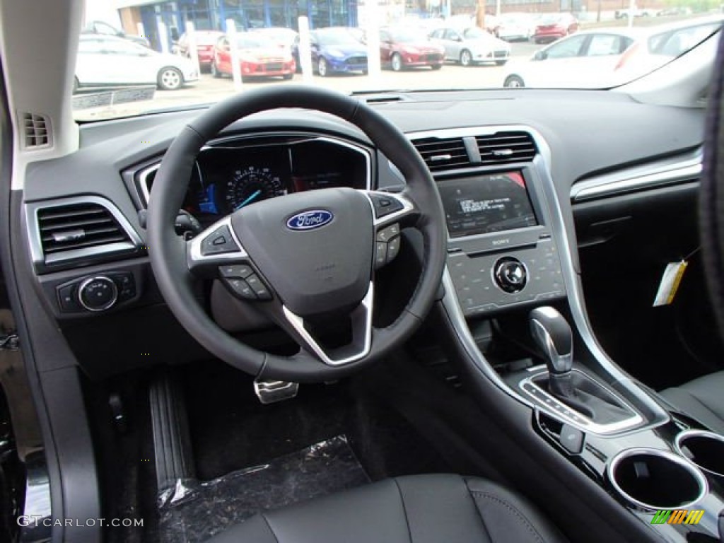 2014 Ford Fusion Titanium AWD Charcoal Black Dashboard Photo #86300364
