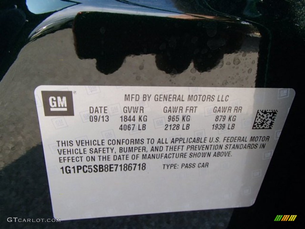 2014 Cruze LT - Rainforest Green Metallic / Jet Black photo #20