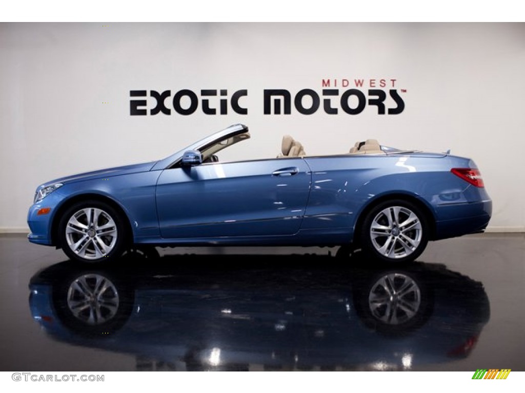 2011 E 350 Cabriolet - Quartz Blue Metallic / Almond/Mocha photo #1