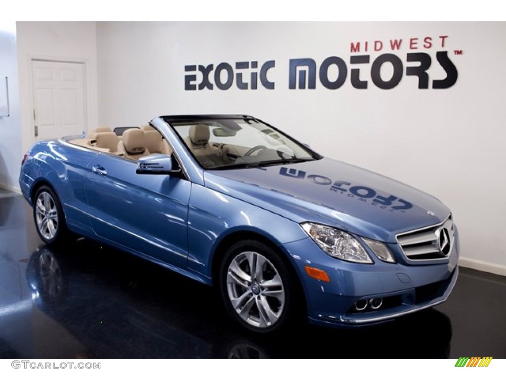 2011 E 350 Cabriolet - Quartz Blue Metallic / Almond/Mocha photo #5