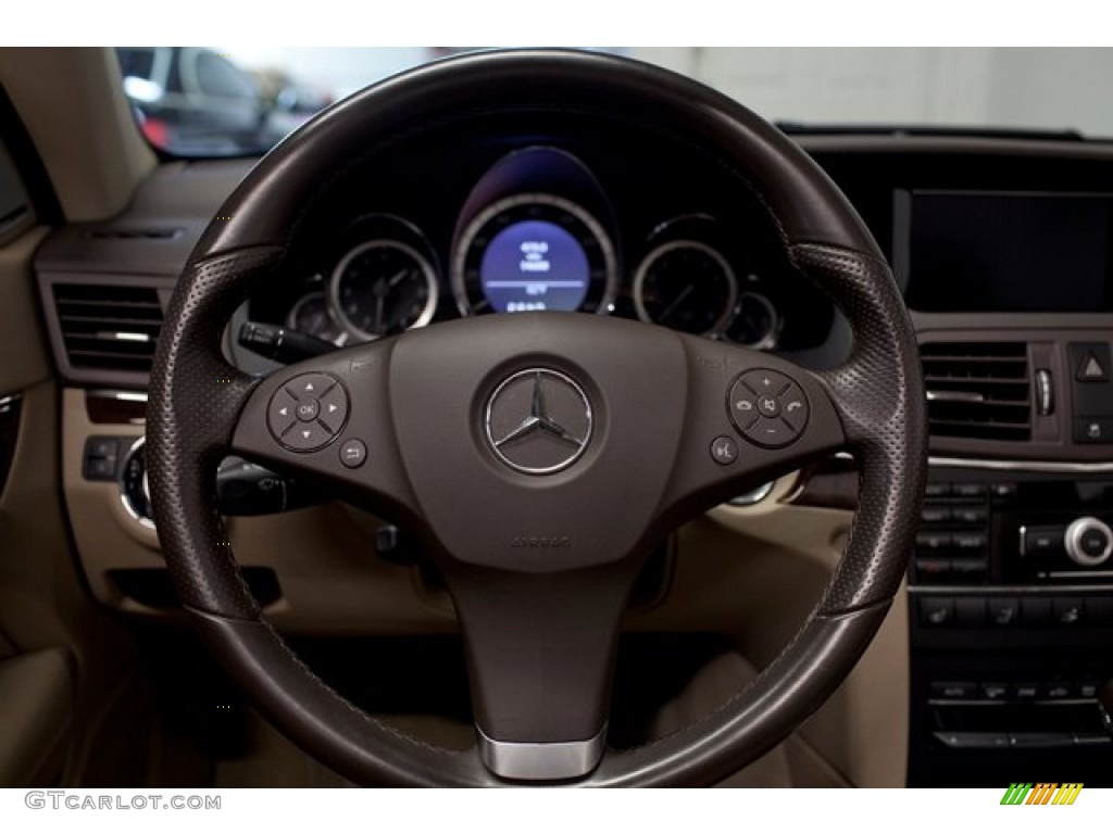 2011 Mercedes-Benz E 350 Cabriolet Almond/Mocha Steering Wheel Photo #86304273