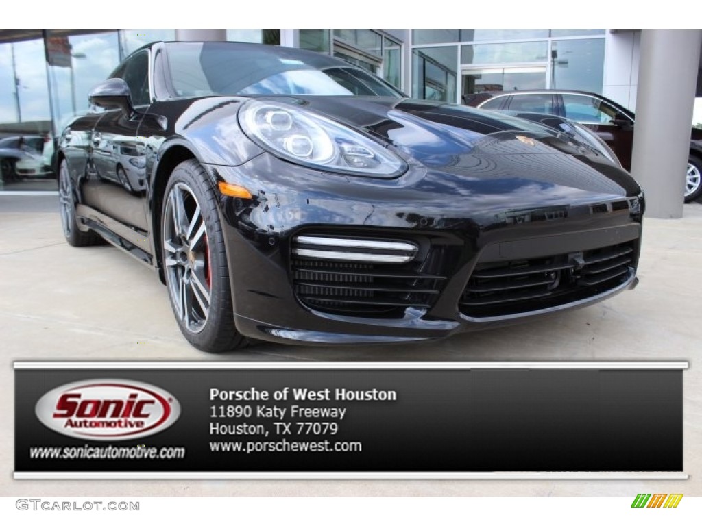 2014 Panamera Turbo - Basalt Black Metallic / Black photo #1