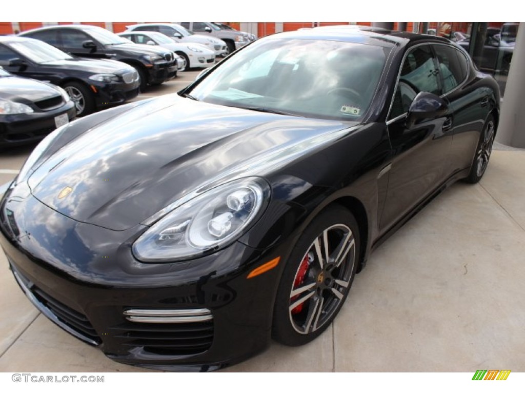 Basalt Black Metallic 2014 Porsche Panamera Turbo Exterior Photo #86309640