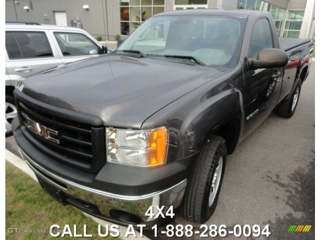 2010 Sierra 1500 Regular Cab 4x4 - Carbon Black Metallic / Dark Titanium photo #1