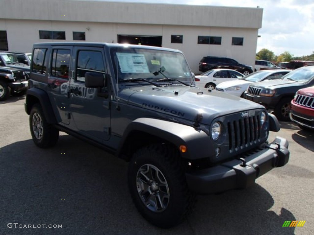 2014 Wrangler Unlimited Rubicon 4x4 - Anvil / Black photo #4