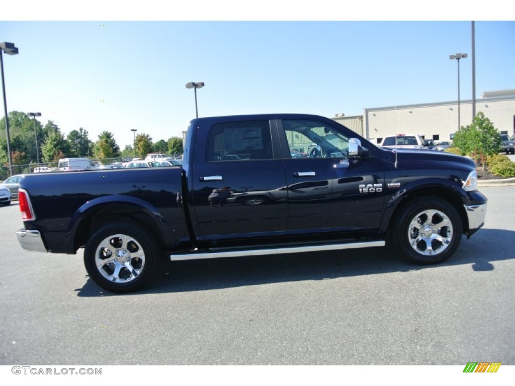 2014 1500 Laramie Crew Cab 4x4 - True Blue Pearl Coat / Canyon Brown/Light Frost Beige photo #7