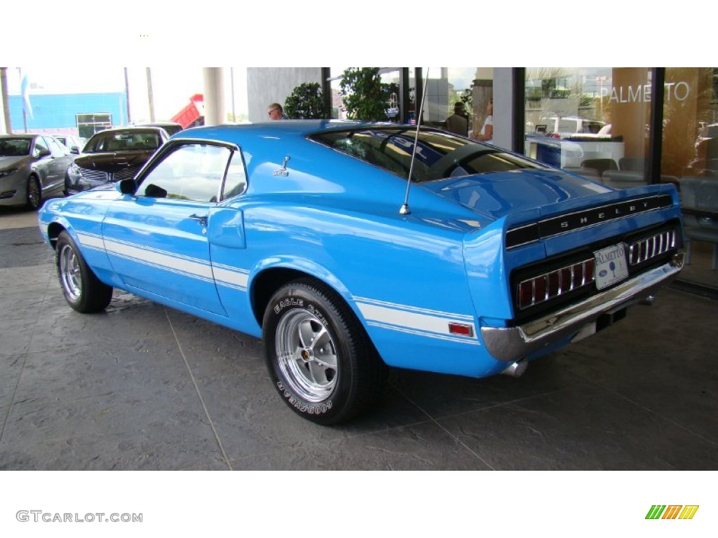 Grabber Blue 1970 Ford Mustang Shelby GT350 Coupe Exterior Photo #86324050