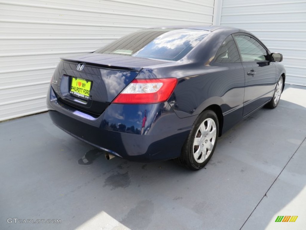 2007 Civic LX Coupe - Royal Blue Pearl / Gray photo #4