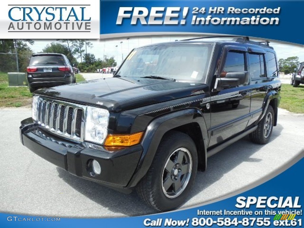 2007 Commander Sport 4x4 - Black Clearcoat / Medium Slate Gray photo #1