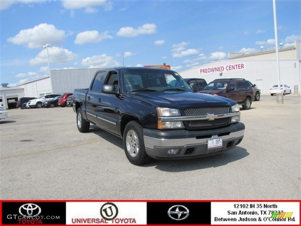 2005 Silverado 1500 LS Crew Cab - Dark Blue Metallic / Medium Gray photo #1