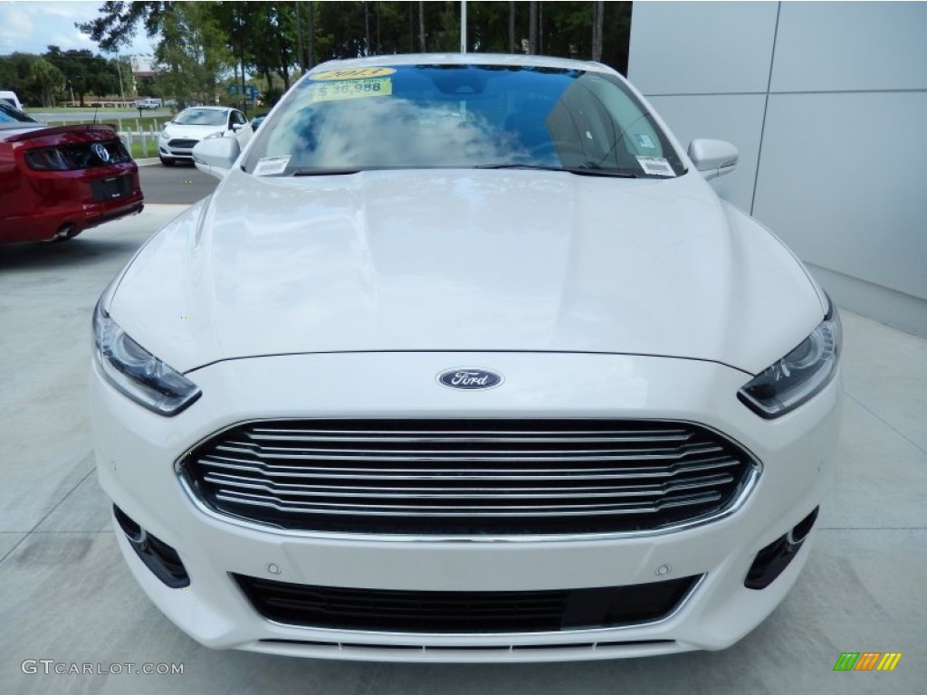 White Platinum Metallic Tri-coat 2013 Ford Fusion Energi Titanium Exterior Photo #86325217
