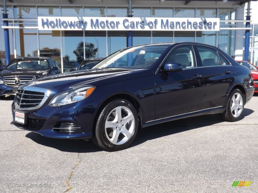 2014 E 350 4Matic Sedan - Lunar Blue Metallic / Silk Beige/Espresso Brown photo #1