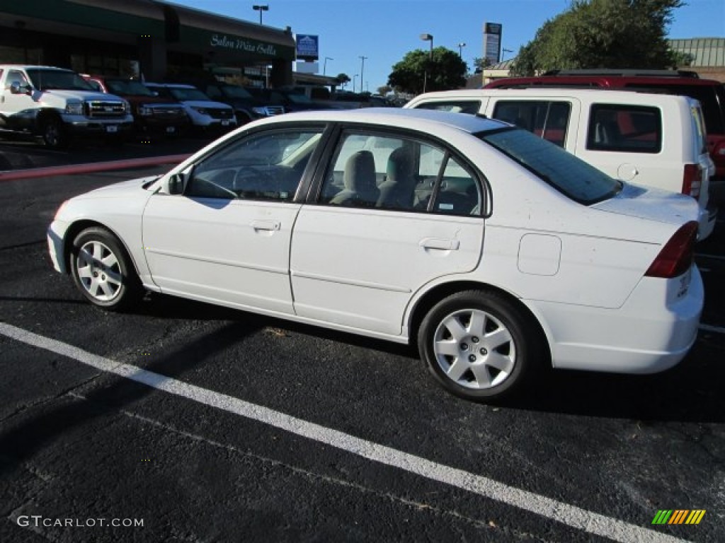 2002 Civic EX Sedan - Taffeta White / Gray photo #5