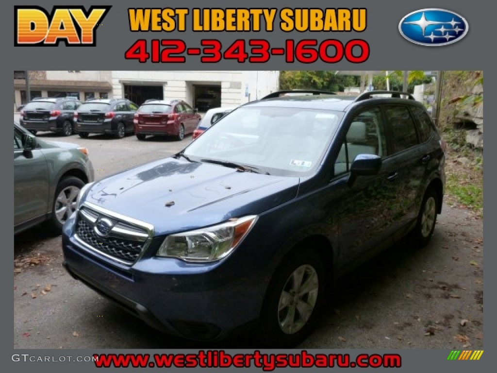 2014 Forester 2.5i Premium - Marine Blue Pearl / Platinum photo #1